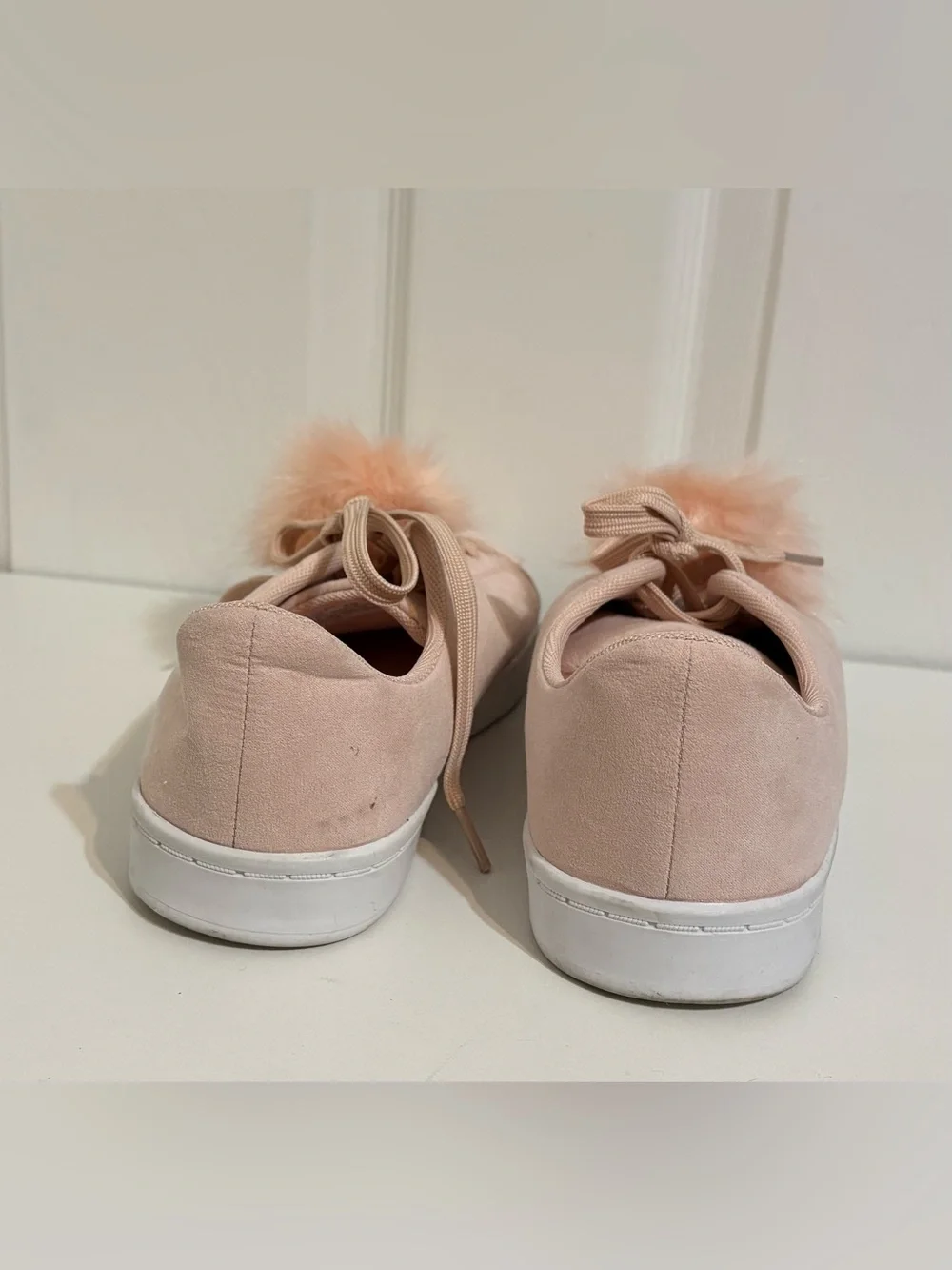 Madden Girl “Fluffy” Pink Pom Pom Sneakers